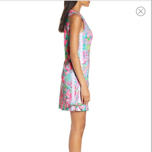 Lilly Pulitzer Mila Hot On The Scene Lilly Lace Detail Stretch Shift Dress 00 - Picture 4 of 13